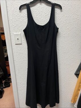 Black linen dress